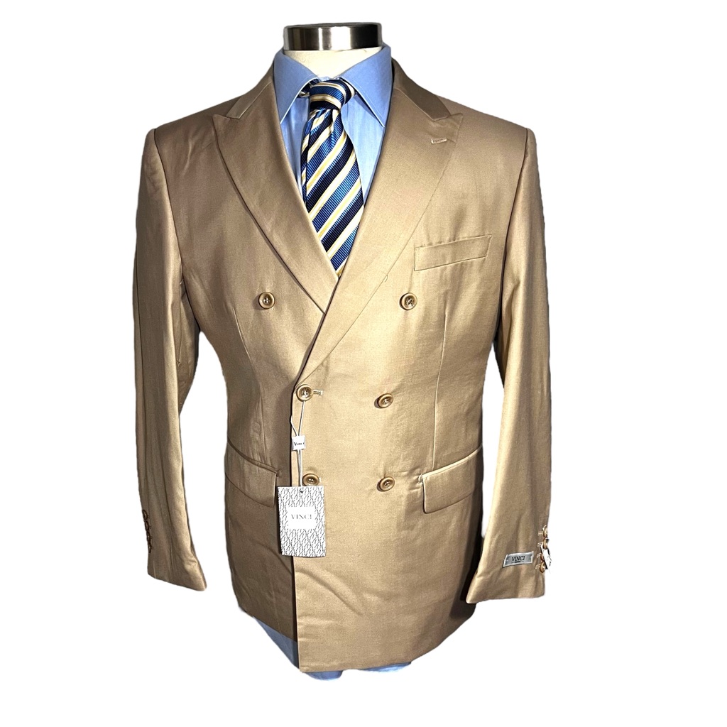 Vinci Philosophy Beige Double Breast 2 Button Sports Coat Sz 40r Suit Jacket Nwt
